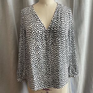 J Crew Leopard Print Long Sleeve Blouse